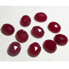 10 pcs - 10x12 mm Oval Rose Cut Cabochon Faceted - Red Colour CHALCEDONY - Gorgeous Nice Red Sparkle